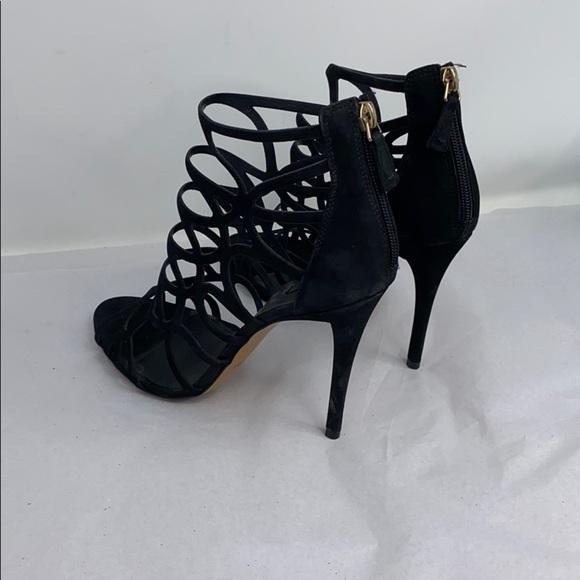 Aldo Black Suede Sz 8.5 High Heel Sandal Bootie - Picture 4 of 9